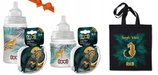 LOVI darčeková sada JUNGLE VIBES fľaša 120ml+ 240ml+ cumlík 0-3M 3-6M